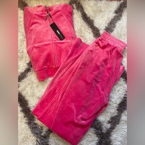 Pink Velvet 2 Piece Sweat Set